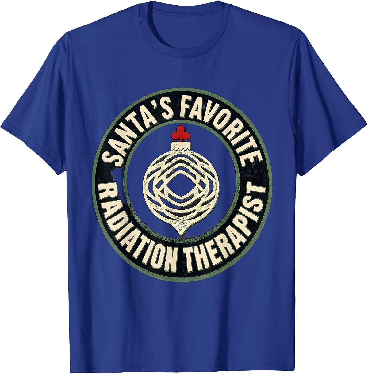 Men's Santa's Favorite Radiation Therapist Funny Radiology Tech T-Shirt - Royal Blue