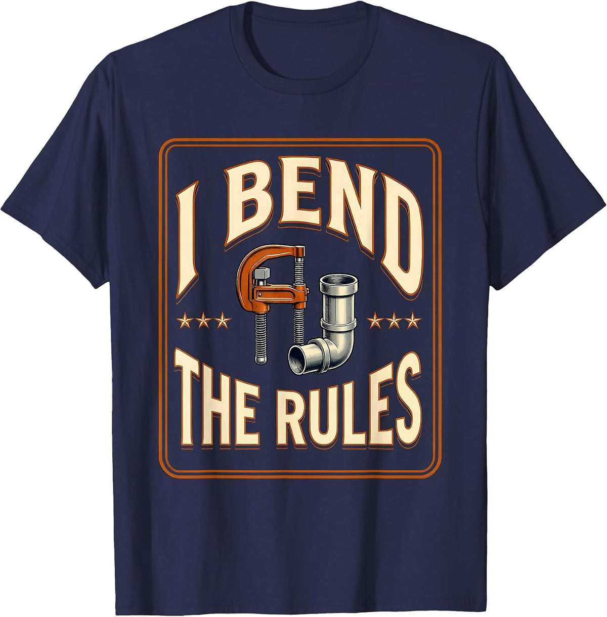 I Bend The Rules Funny Electrician Engineer Lineman Gift T-Shirt - Navy Blue