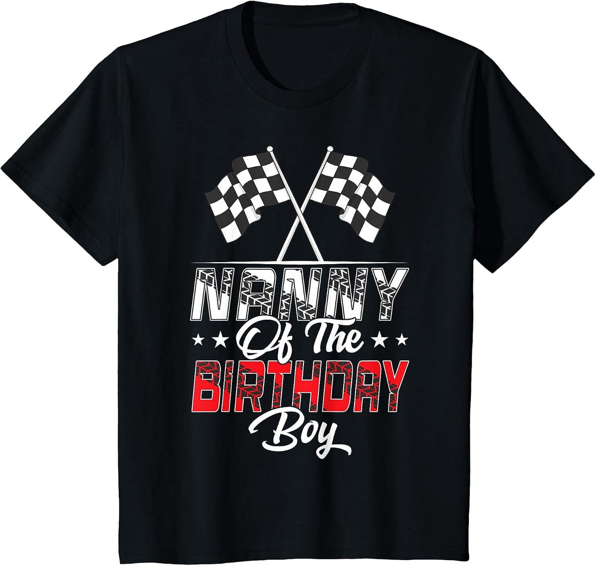 Race Car Nanny of The Birthday Boy Racing Family Pit Crew T-Shirt - Black