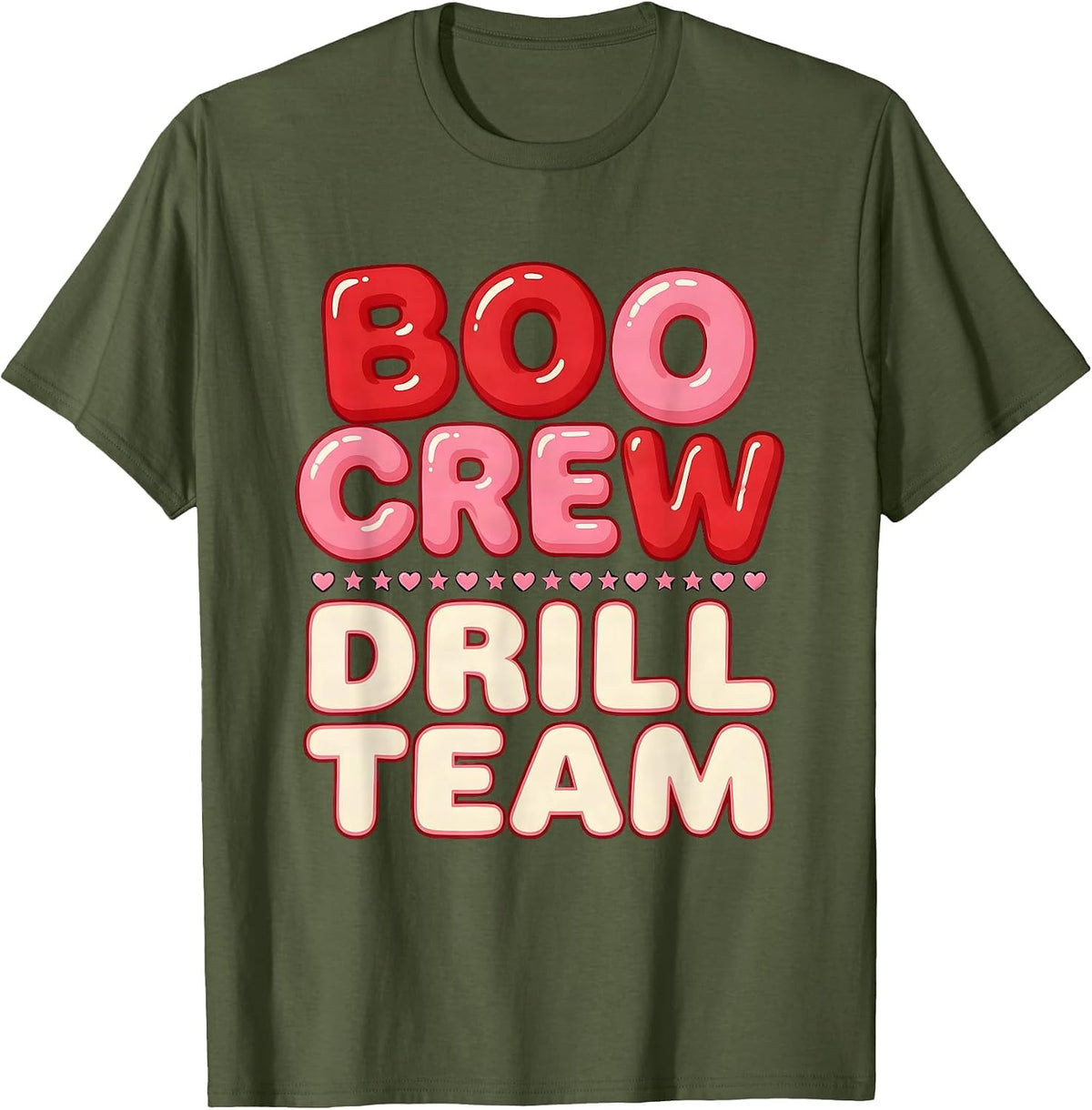 Boo Crew Drill Team Dentist Halloween Design T-Shirt - Olive Green