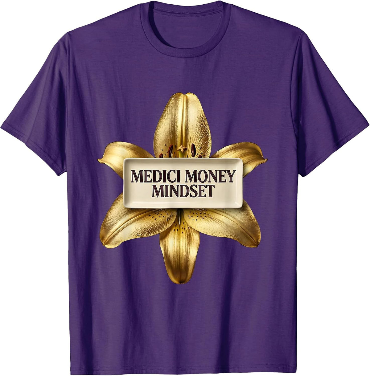 Medici Money Mindset Renaissance Graphic Design T-Shirt - Purple