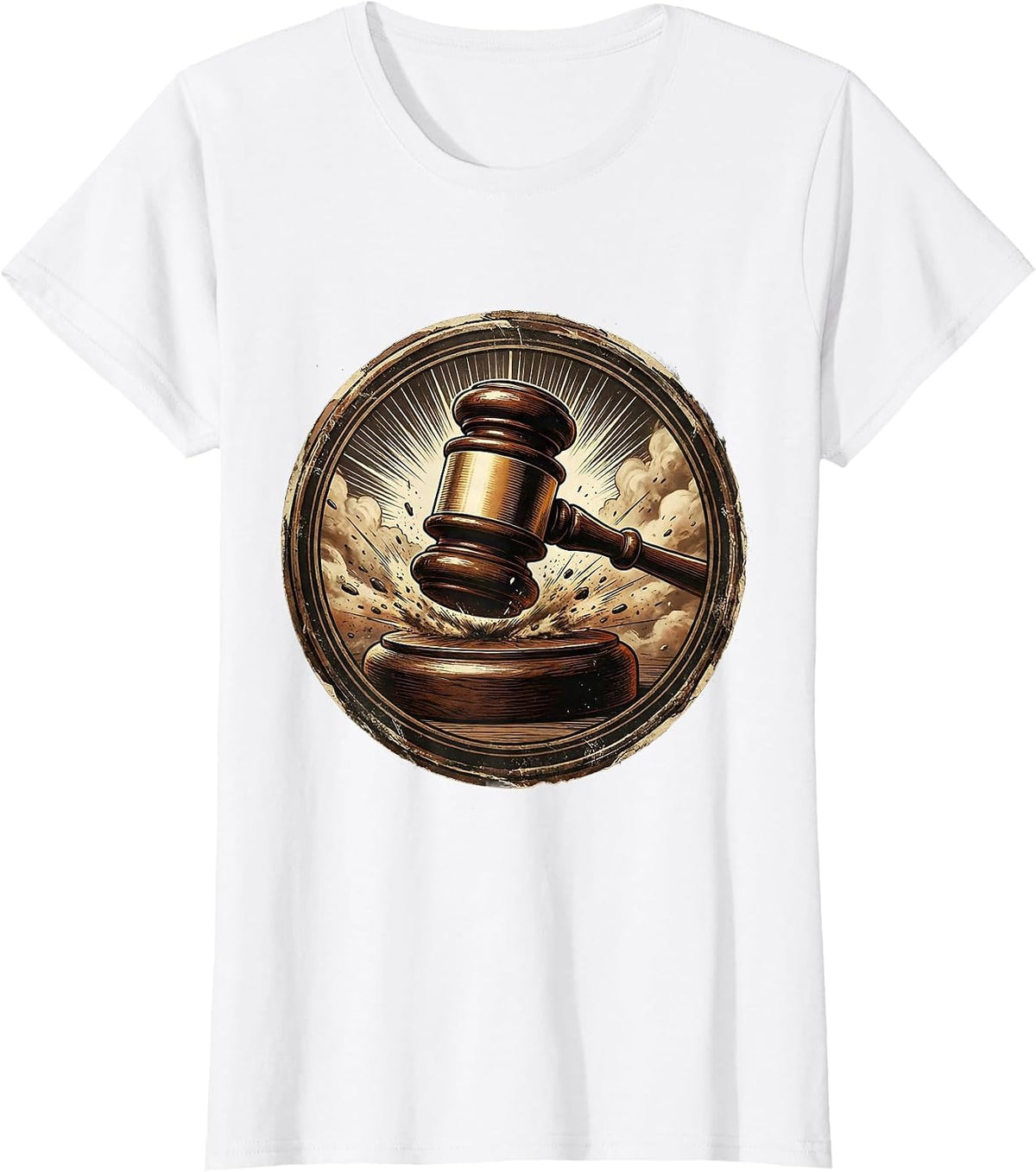 The Turning Point Gavel Strike Graphic T-Shirt - White