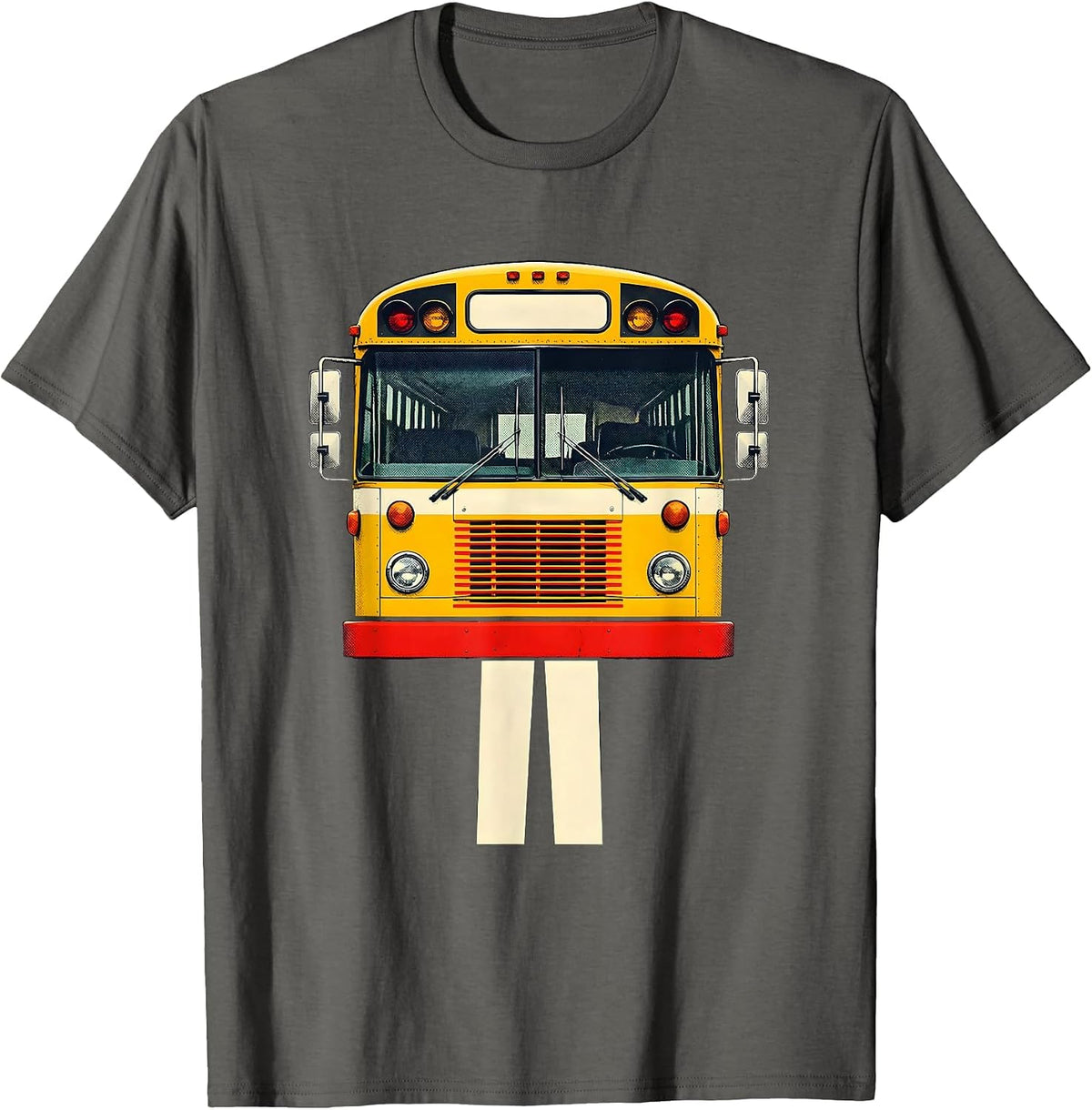 Men's School Bus Driver Funny Costume Back to School T-Shirt - Asphalt Grey