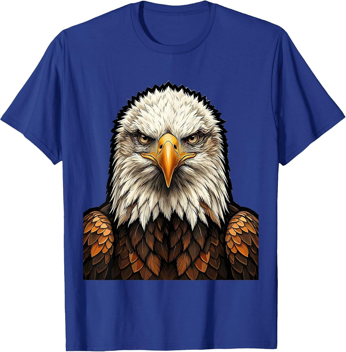 Bald Eagle Portrait Faith Mascot Pride T-Shirt - Royal Blue