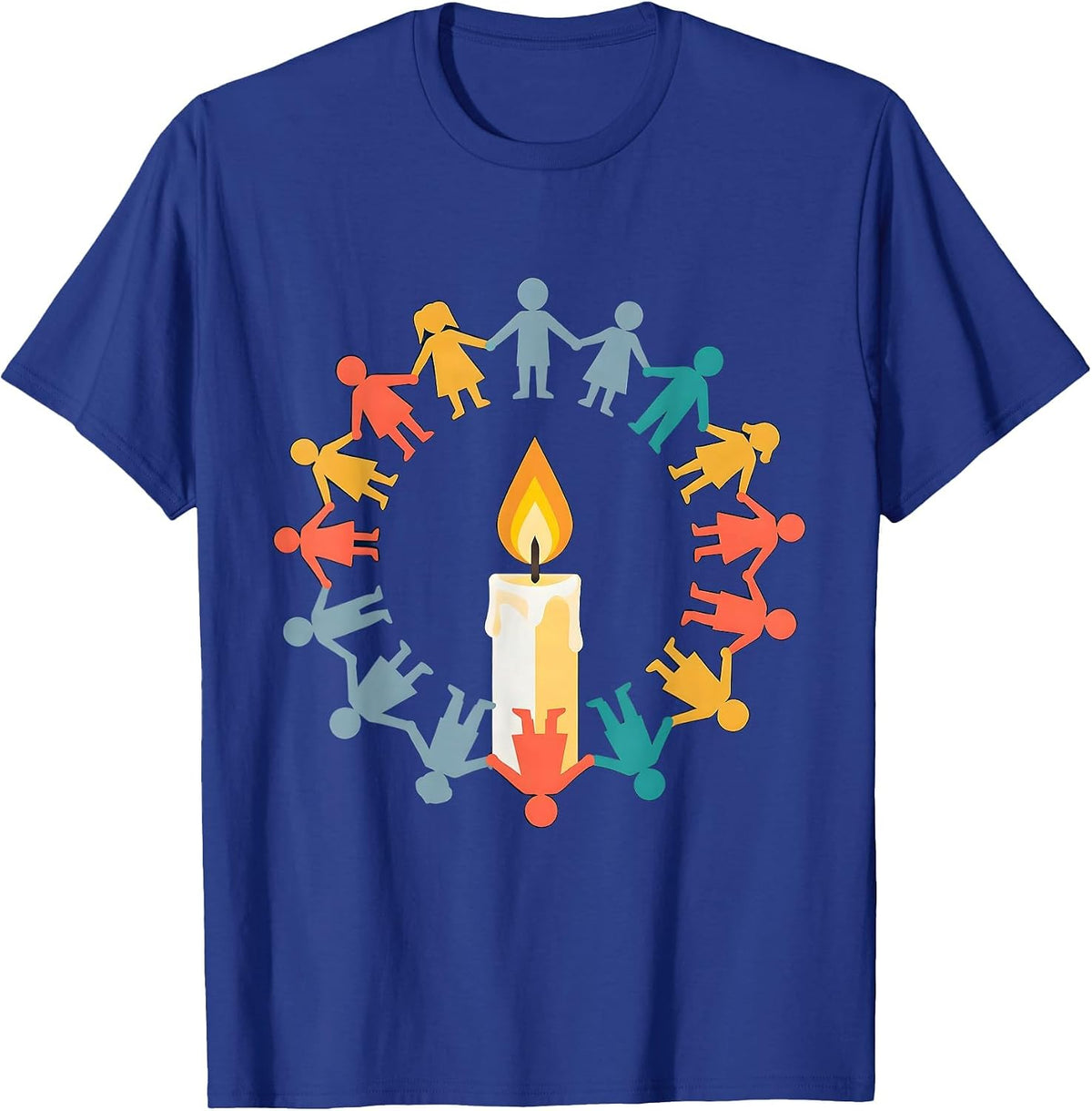 Patriot Day Kids Candle Unity Remembrance Design T-Shirt - Royal Blue
