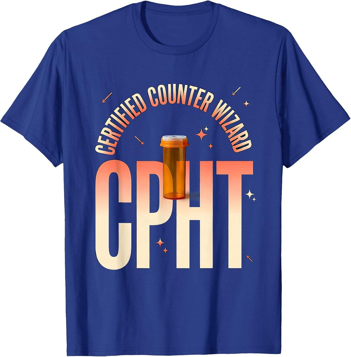 Certified Counter Wizard CPhT Funny Pharmacy Tech Humor T-Shirt - Royal Blue