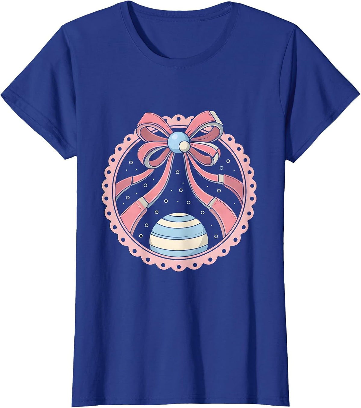 Women's Comet Streaking Toward Planet Starfield Design T-Shirt - Royal Blue