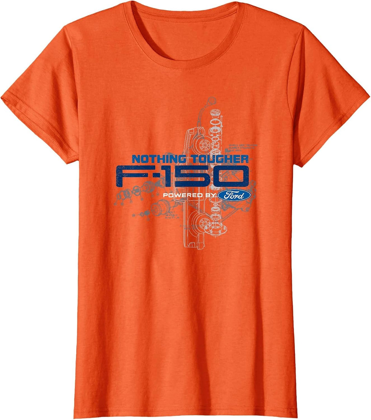 F-150 Engine Schematic T-Shirt - Orange