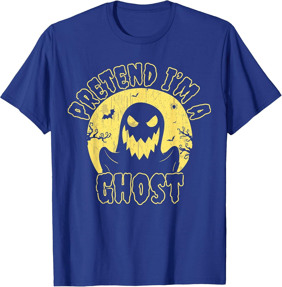 Pretend I’m A Ghost Funny Halloween Quote Vintage T-Shirt - Royal Blue