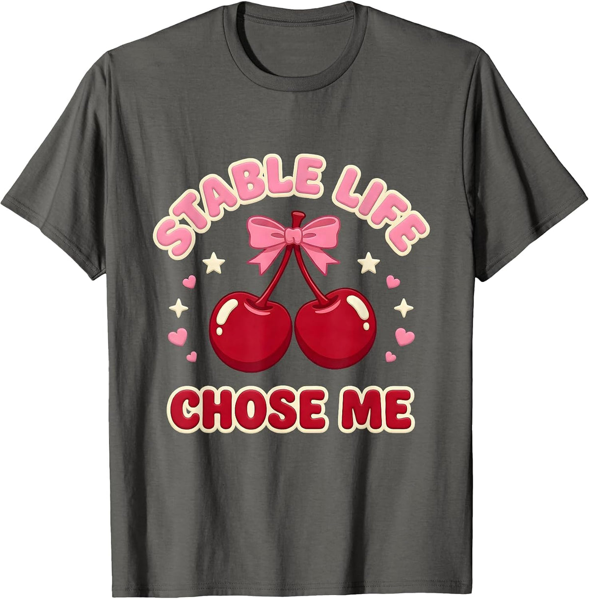 Stable Life Chose Me Horse Lover Design T-Shirt - Asphalt Grey