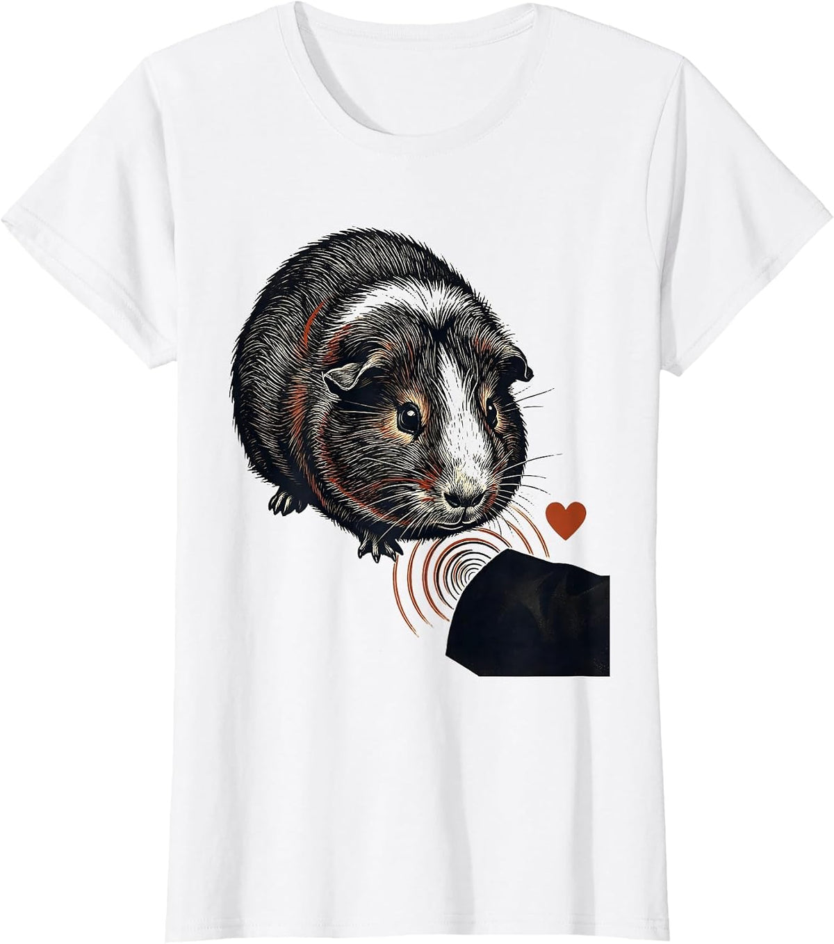 Broad Guinea Pig Linocut Pet Lover Humor T-Shirt - White