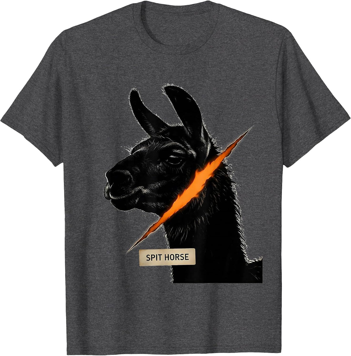 Men's Spit Horse Funny Animal Meme Nickname Sarcastic Humor T-Shirt - Dark Heather Grey