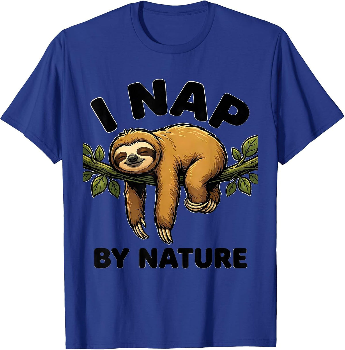 I Nap By Nature Funny Sloth Lover Gift for Introverts T-Shirt - Royal Blue