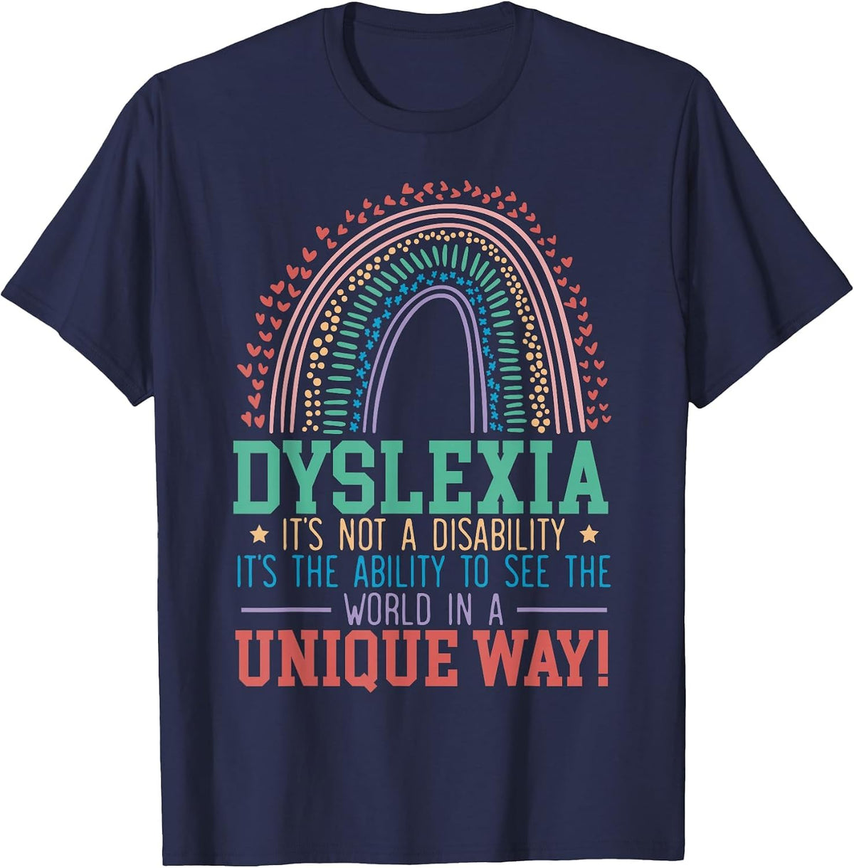 Dyslexia It's Not A Disability Dyslexia Awareness Dyslexic T-Shirt - Navy Blue