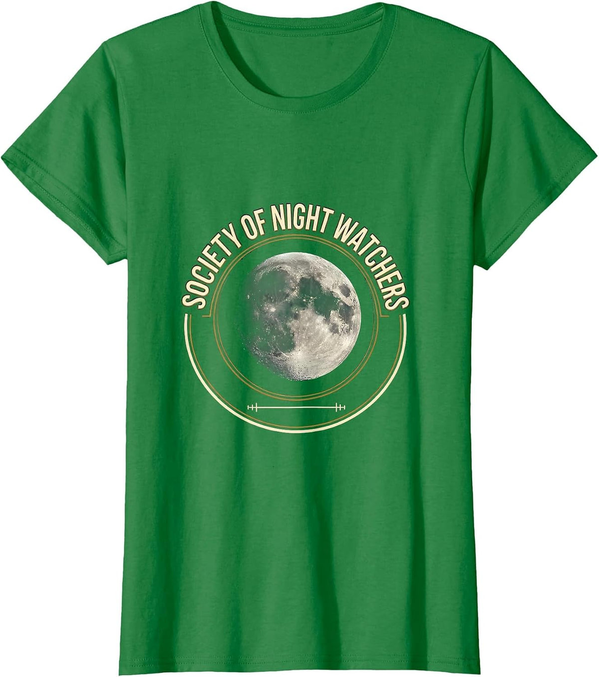 Women's Society of Night Watchers Celestial Moon Phase Science T-Shirt - Kelly Green