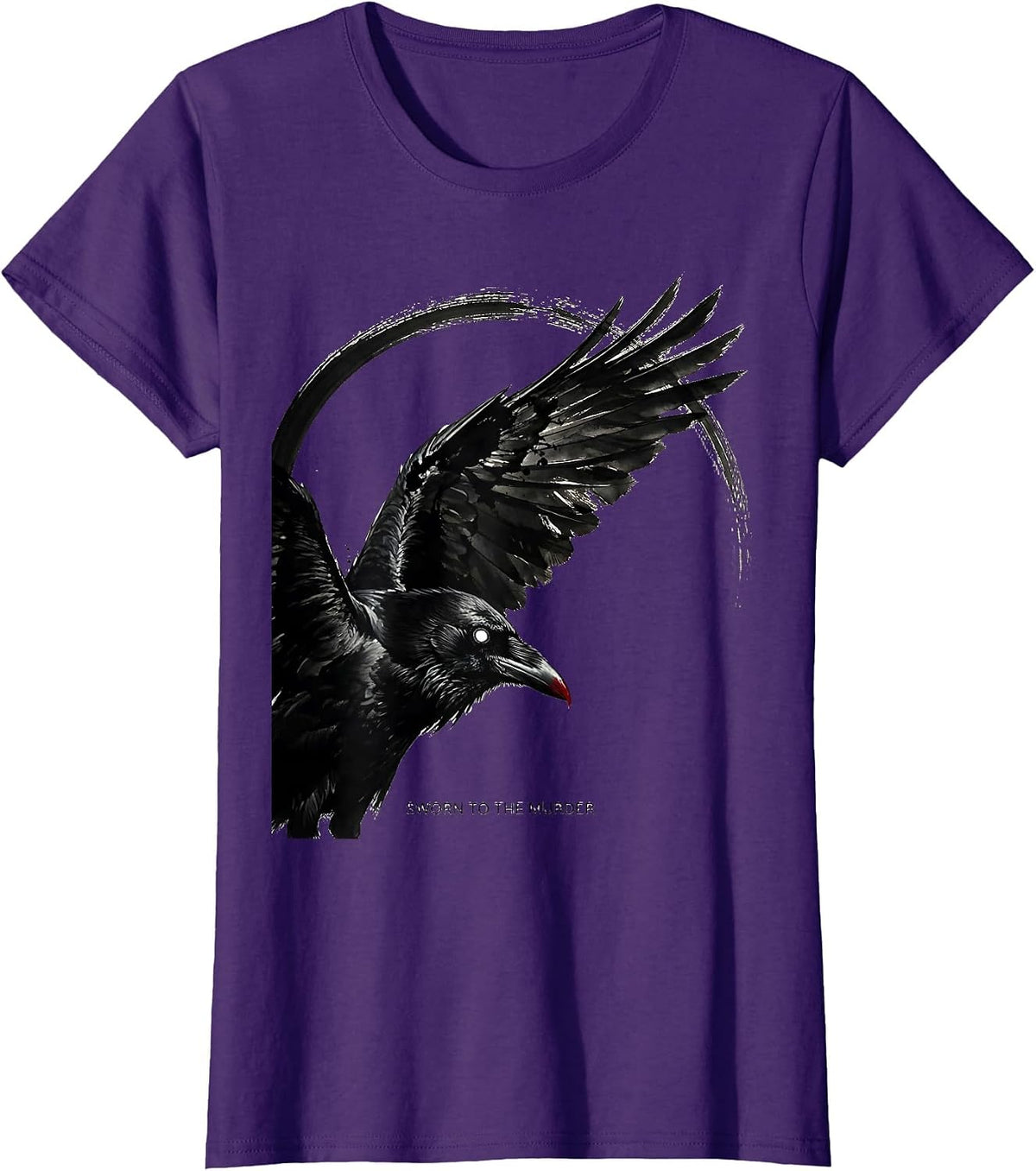 Women's Sworn To The Murder Dark Humor Crow Lover Ornithology Pun T-Shirt - Purple