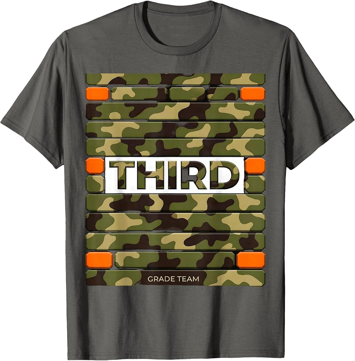 Men's Third Grade Team Camo Teacher Back To School Boys T-Shirt - Asphalt Grey