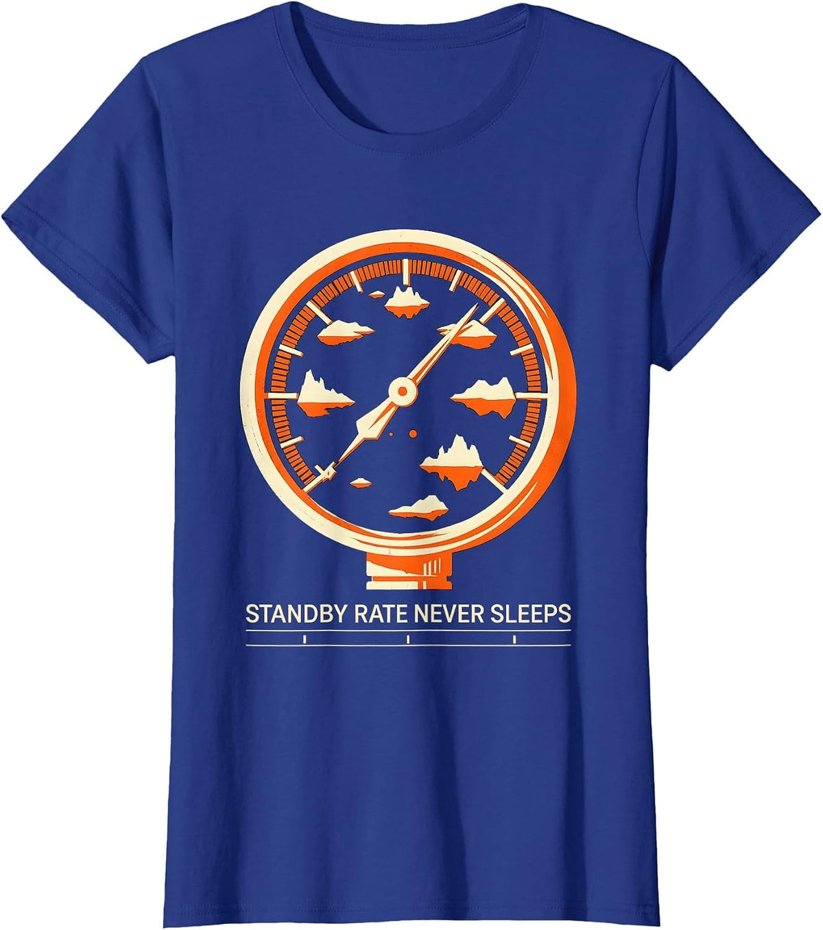 Women's Standby Rate Never Sleeps Funny Plumber Pipefitter T-Shirt - Royal Blue