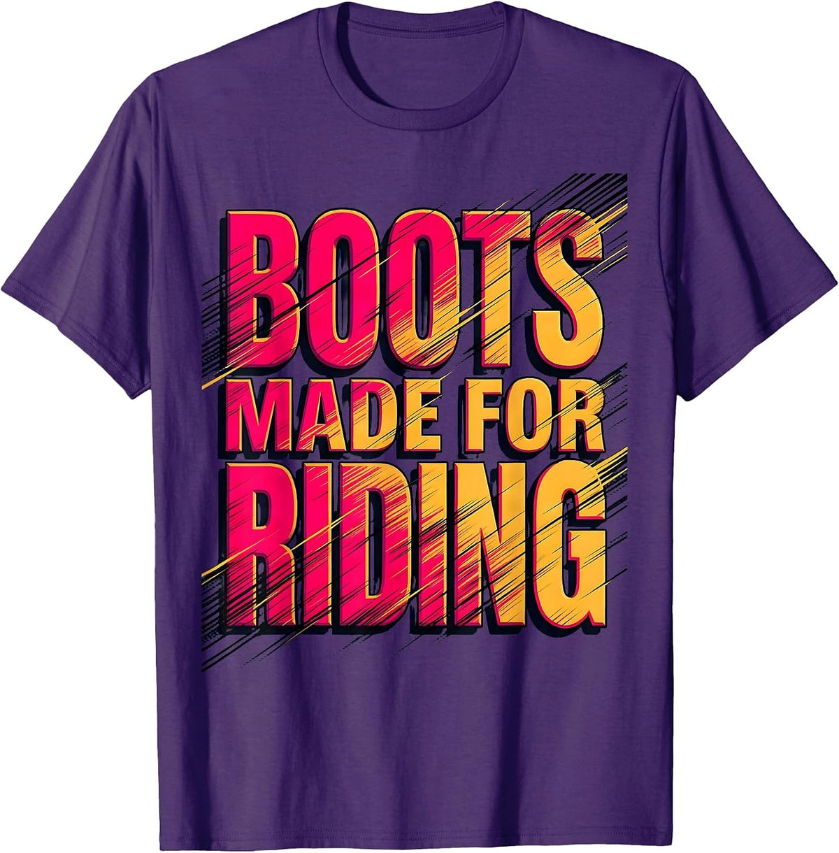 Boots Made For Riding Cowgirl Design T-Shirt - Purple