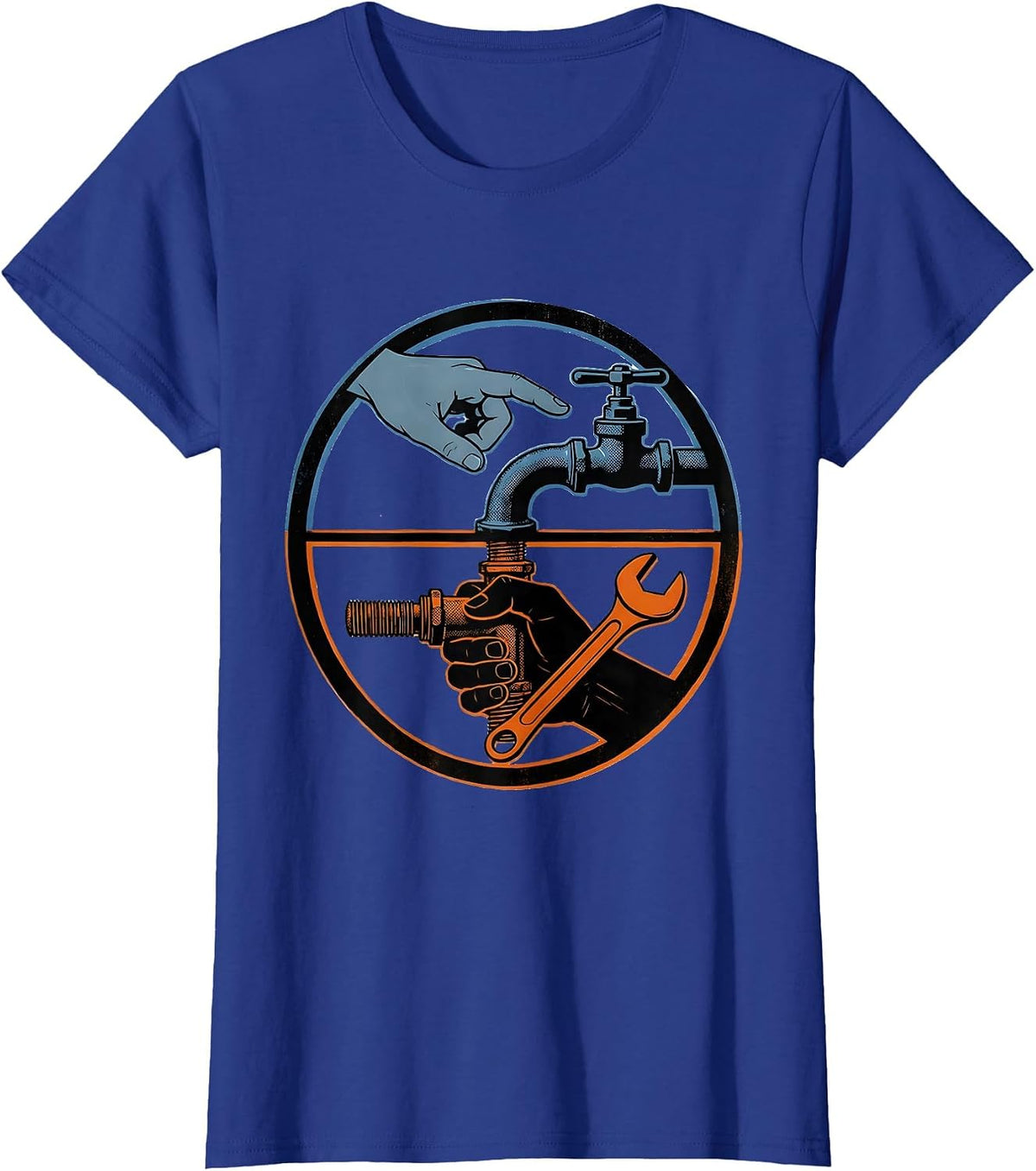 Women's Sealed Valve Plumber Trade Humor Dad Joke T-Shirt - Royal Blue