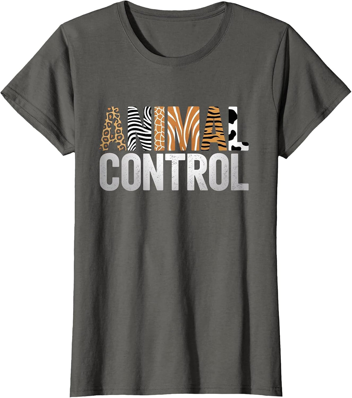Animal Control Funny Zoo Matching Halloween T-Shirt - Asphalt Grey