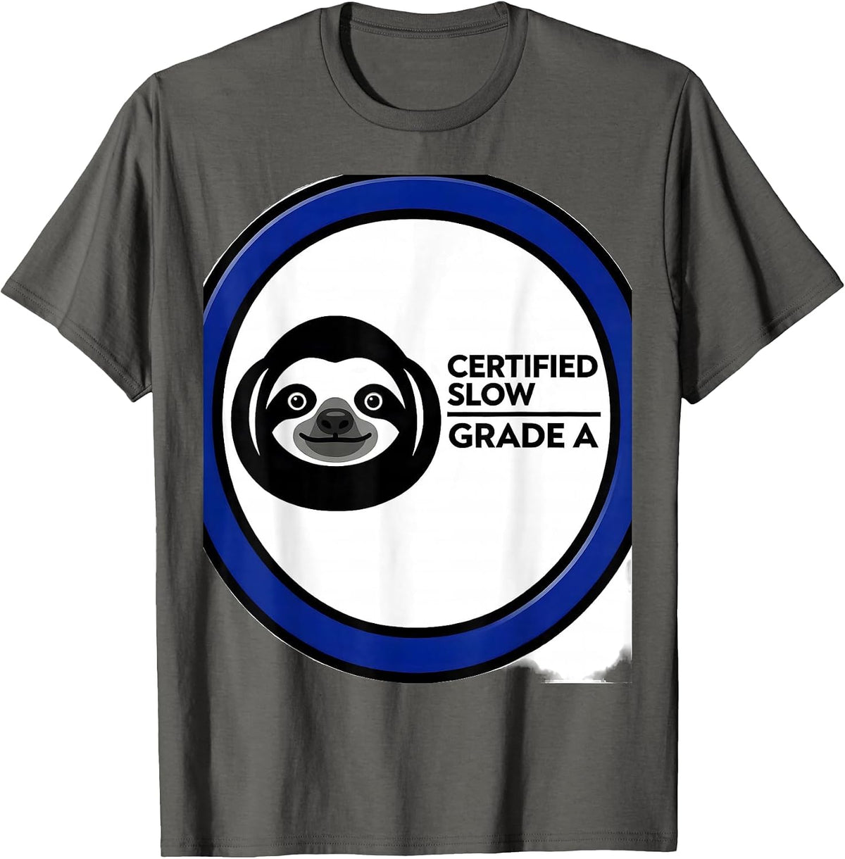 Men's Certified Slow Grade A Funny Sloth Humor Gift T-Shirt - Asphalt Grey