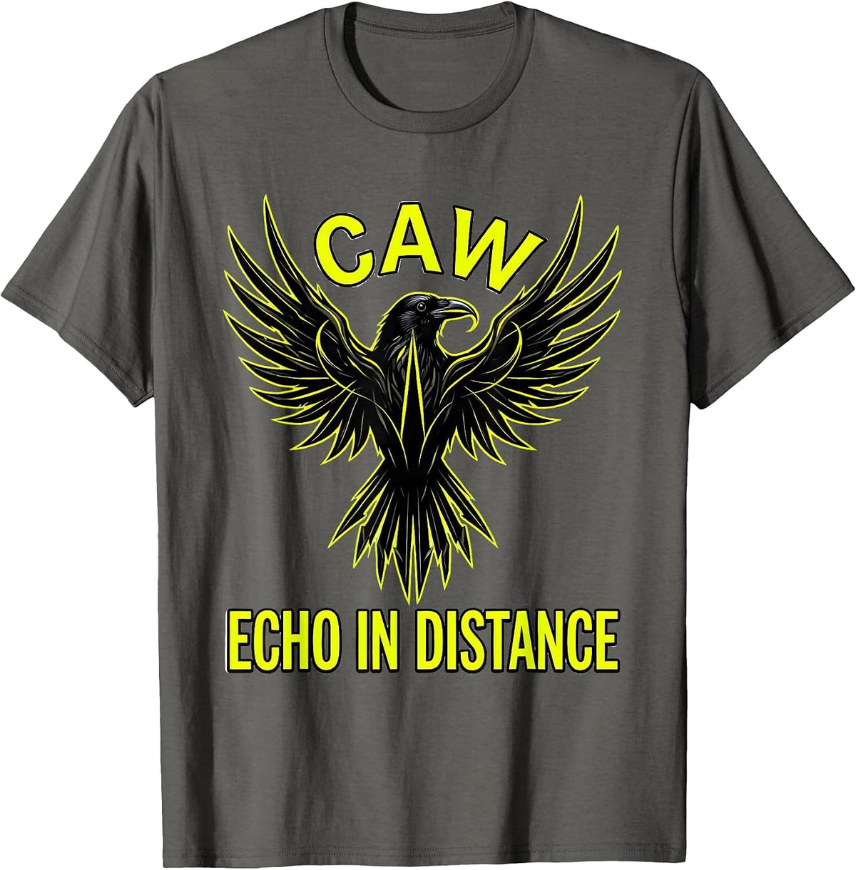 Men's Caw Echo In Distance Crow Nature Design T-Shirt - Asphalt Grey