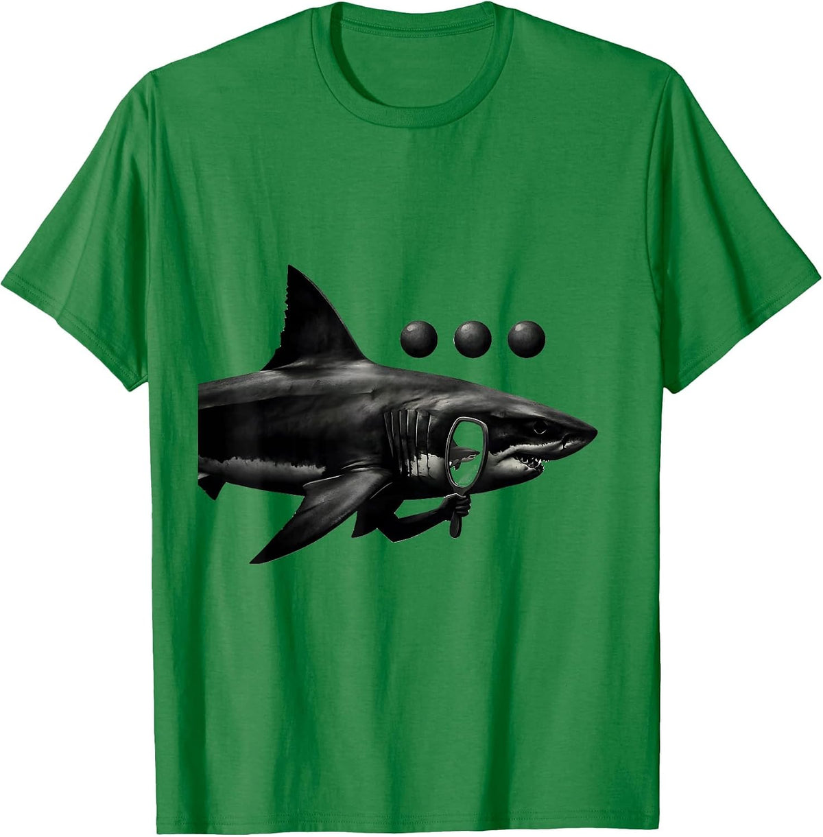 Men's Shark Holding Whale Mirror Funny Ocean Animal Lover T-Shirt - Kelly Green