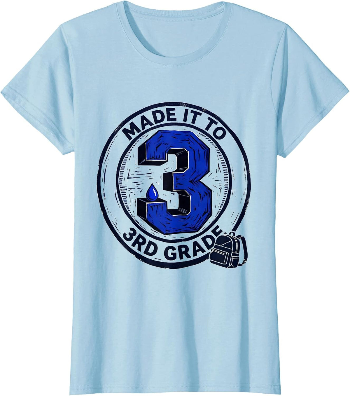 Made It To 3rd Grade Groovy Back To School Third Grade T-Shirt - Baby Blue
