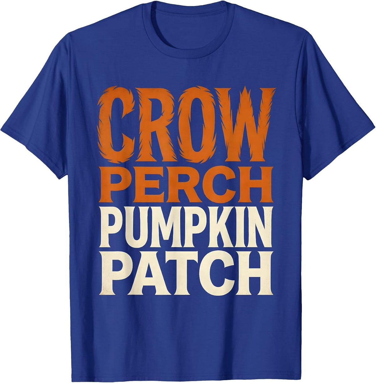 Crow Perch Pumpkin Patch Halloween Design T-Shirt - Royal Blue