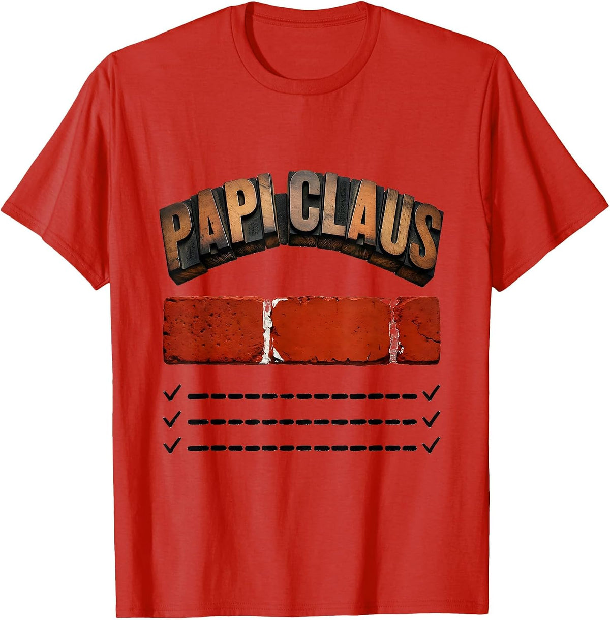 Men's Papi Claus Festive Family Holiday Matching Pajama Role T-Shirt - Red