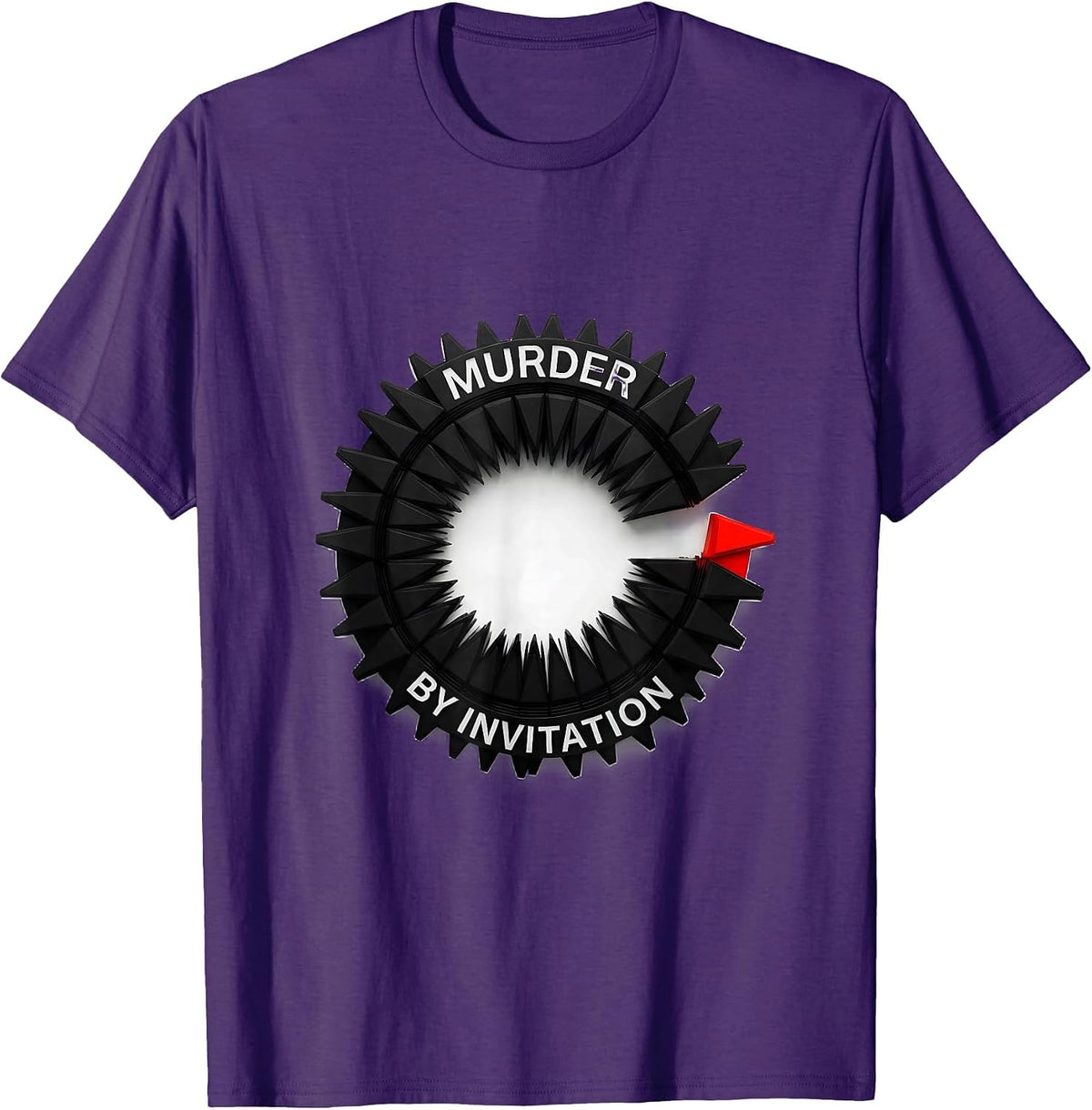 Men's Murder By Invitation Geometric Crow Meme Humor Bird Shocked T-Shirt - Purple
