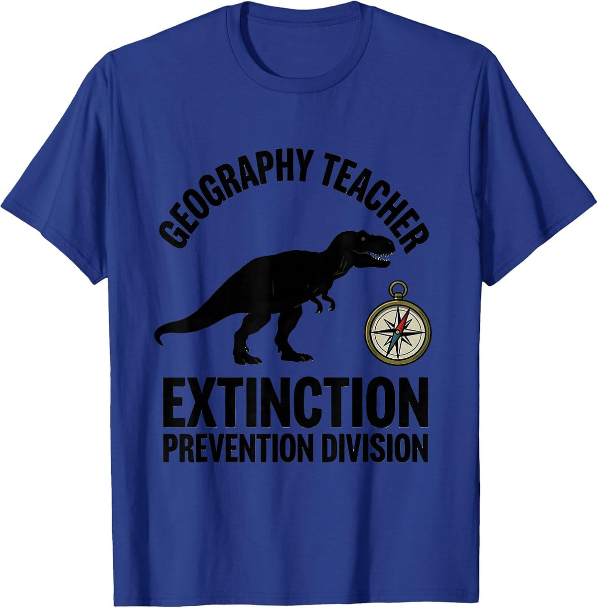 Men's Geography Teacher Extinction Prevention Division Teacher T-Shirt - Royal Blue