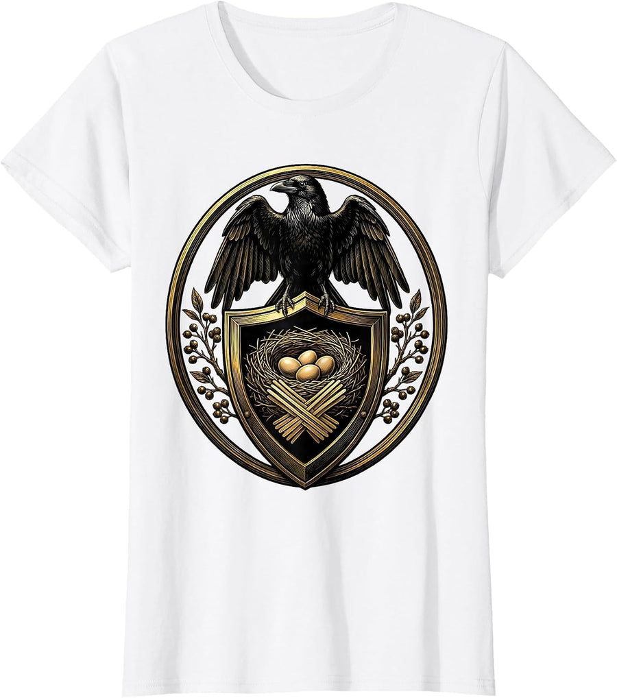 Women's Crow Nest Built From Coffee Stirrers T-Shirt - White