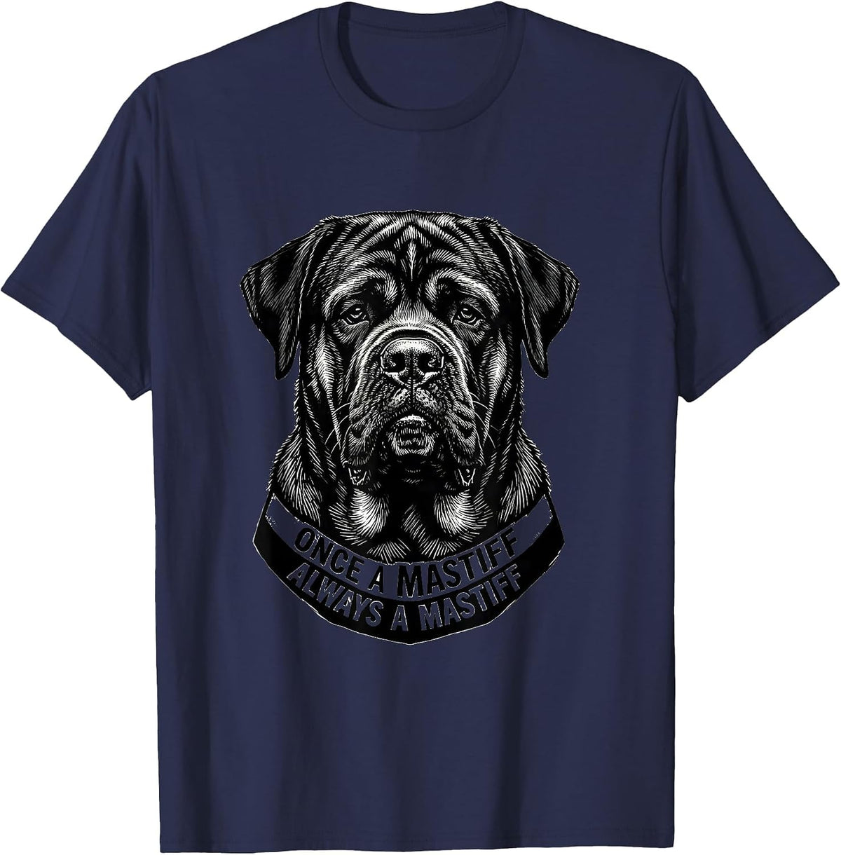 Men's Once A Mastiff Always A Mastiff Vintage School Mascot Team T-Shirt - Navy Blue