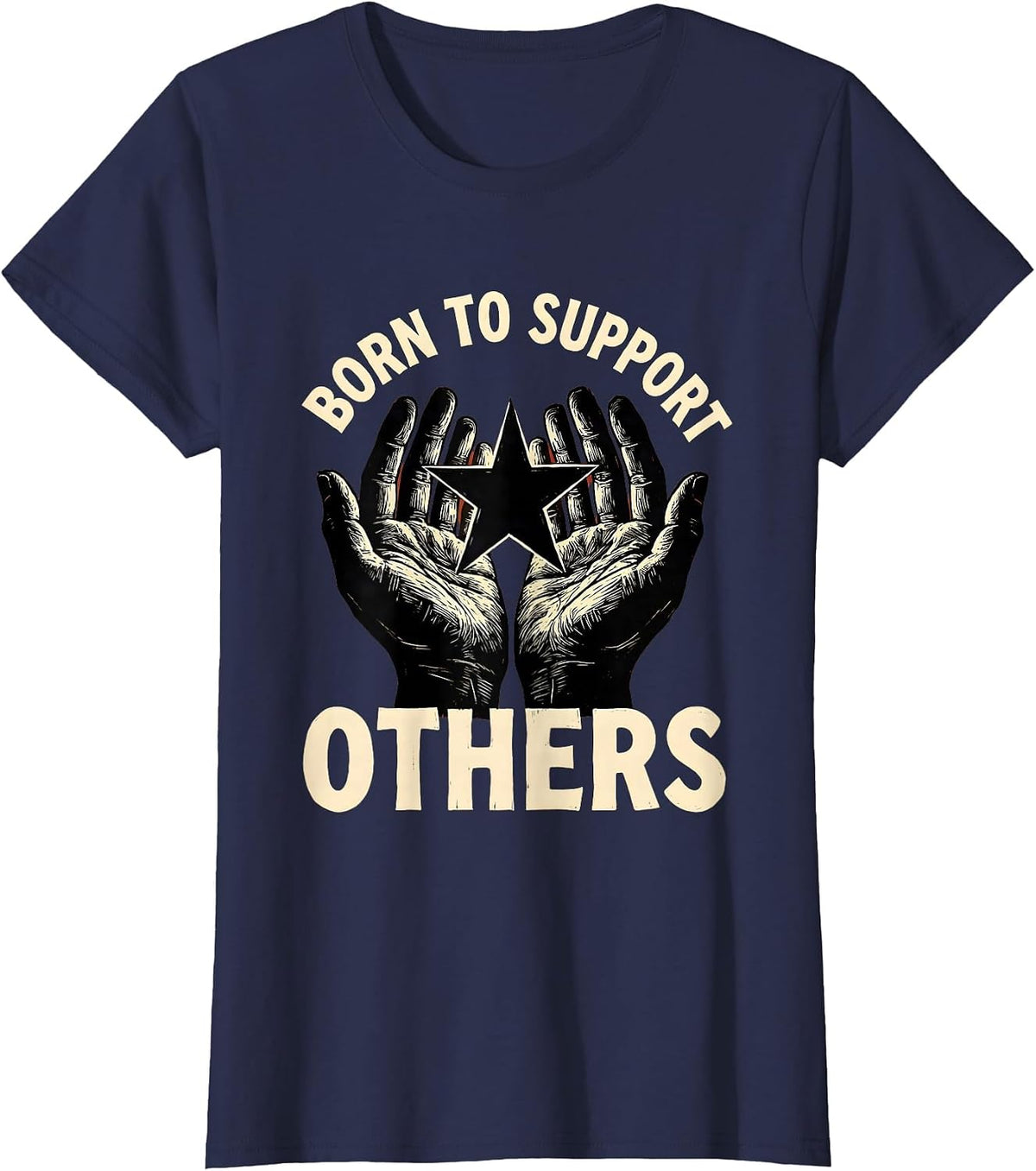 Women's Born to Support Others Paraprofessional Design T-Shirt - Navy Blue