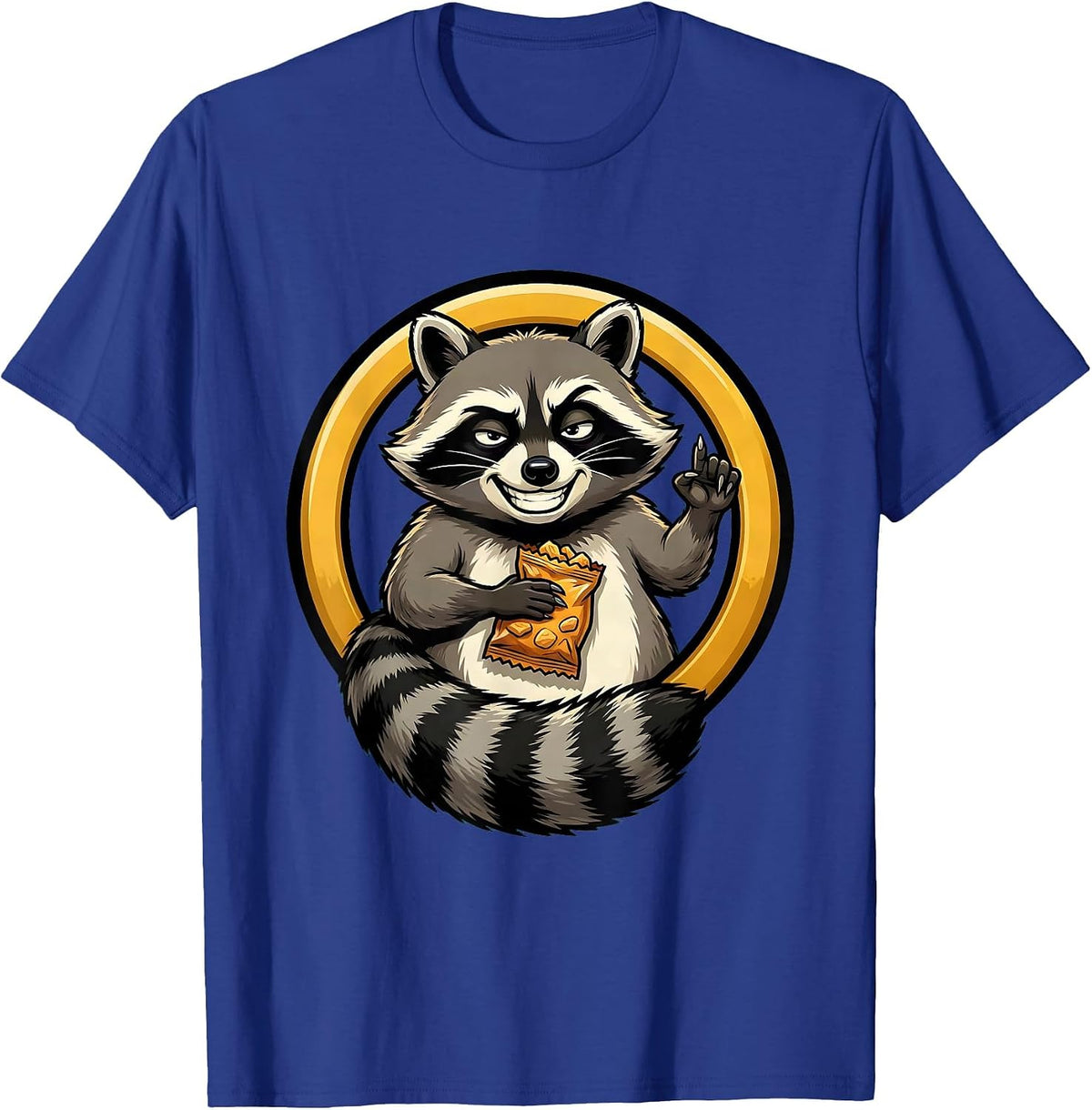 Men's Raccoon Stealing Snack With Zero Remorse T-Shirt - Royal Blue