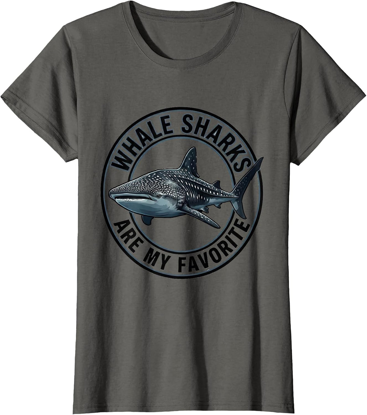 Women's Whale Sharks Are My Favorite Funny Ocean Animal Lover T-Shirt - Asphalt Grey