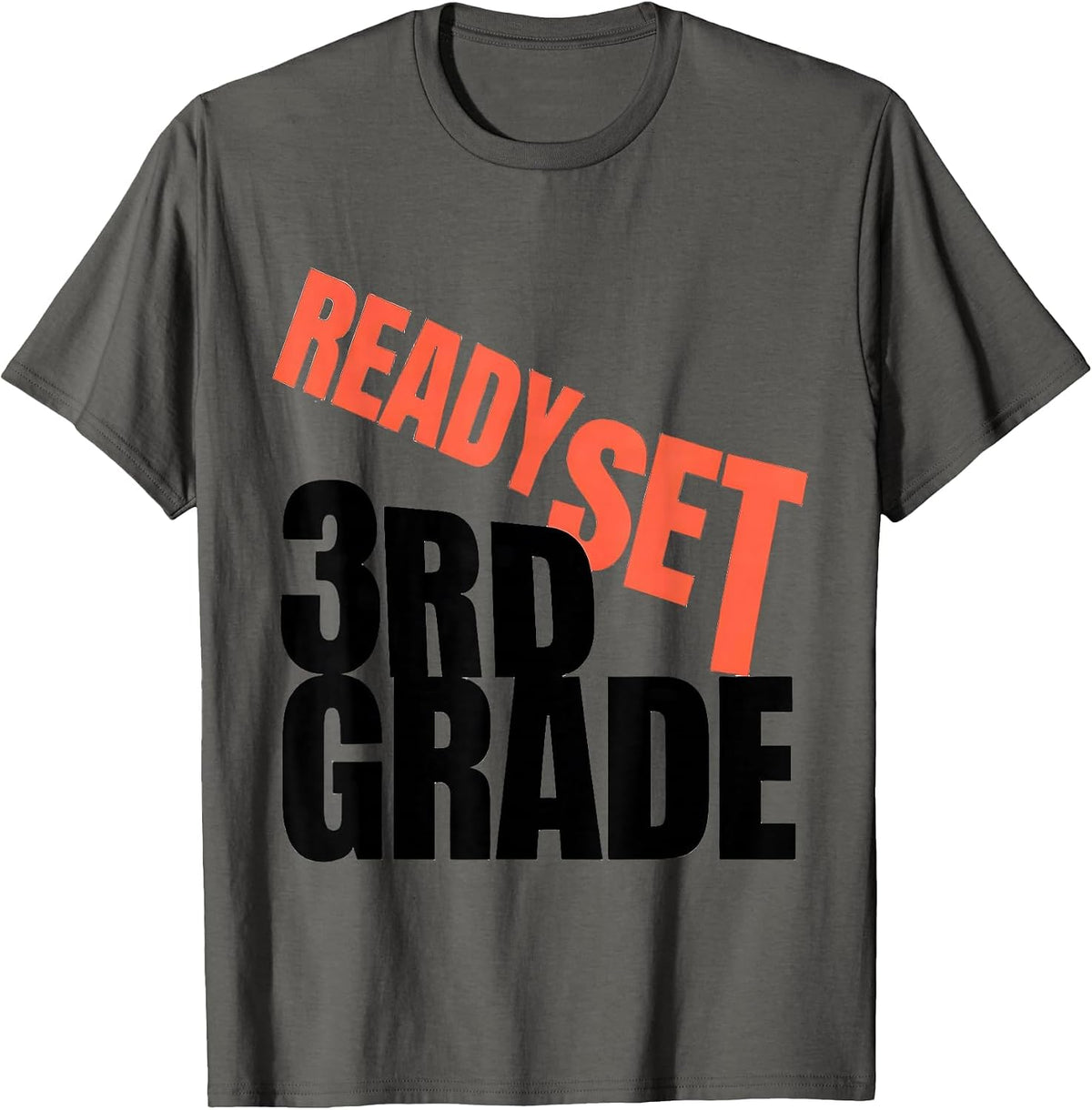 Men's Ready Set 3rd Grade Kids Girl Teacher Back To School T-Shirt - Asphalt Grey