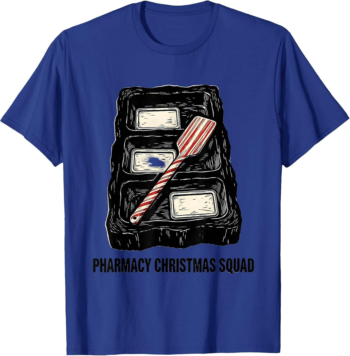 Men's Pharmacy Christmas Squad Funny Pharmacy Tech Matching T-Shirt - Royal Blue