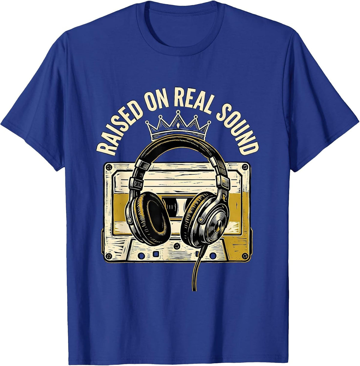 Raised On Real Sound Retro Hip Hop Rap Music Lover T-Shirt - Royal Blue