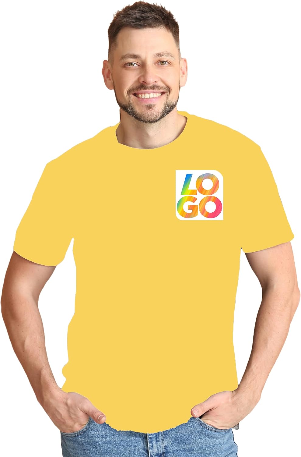 Custom Embroidered Unisex Basic Tee T-Shirts - Yellow Haze 12