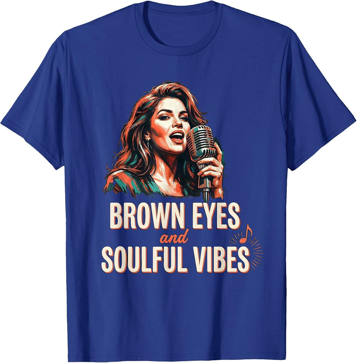 Brown Eyes And Soulful Vibes Thick Thighs R&B Vibes Music T-Shirt - Royal Blue