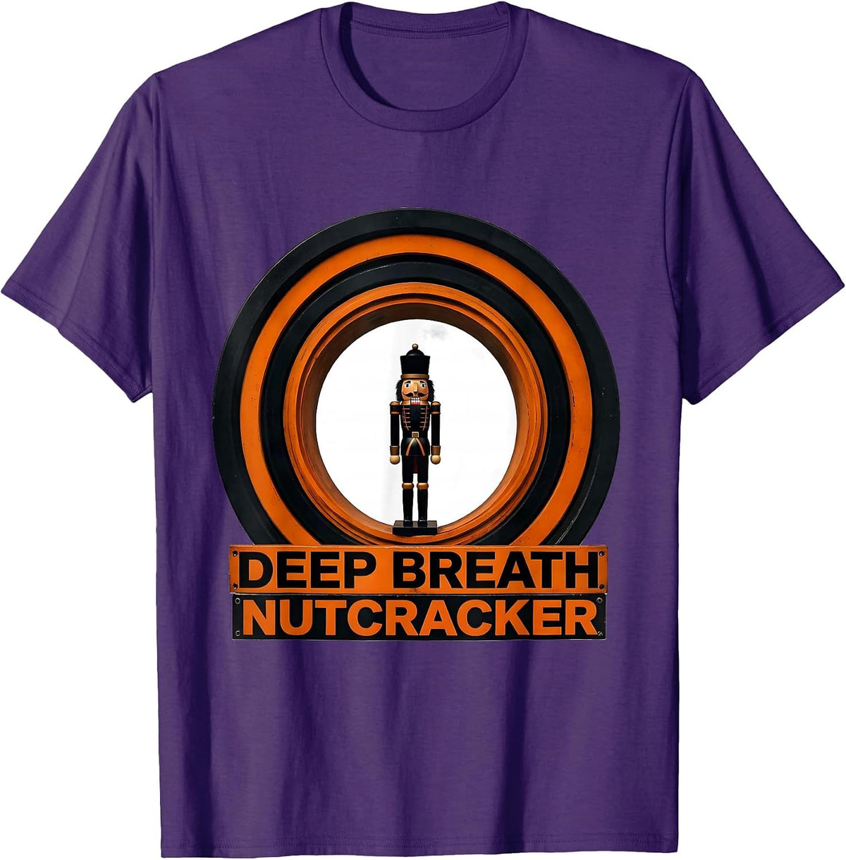 Deep Breath Nutcracker Brutalist Graphic Radiology Tech T-Shirt - Purple