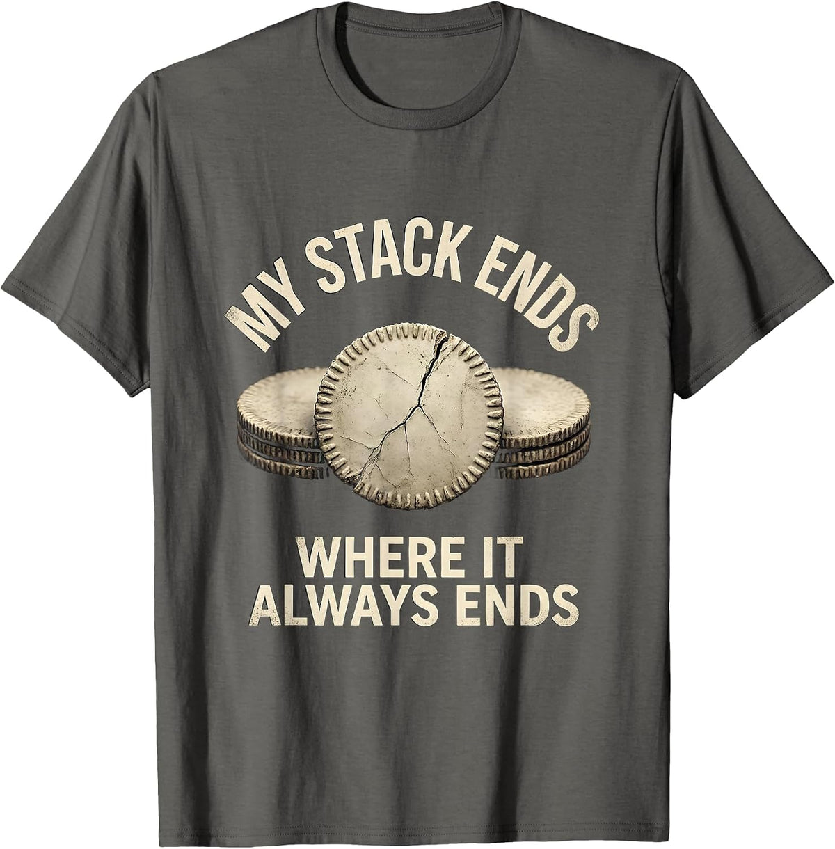 Men's My Stack Ends Where It Always Ends Funny Poker Player T-Shirt - Asphalt Grey