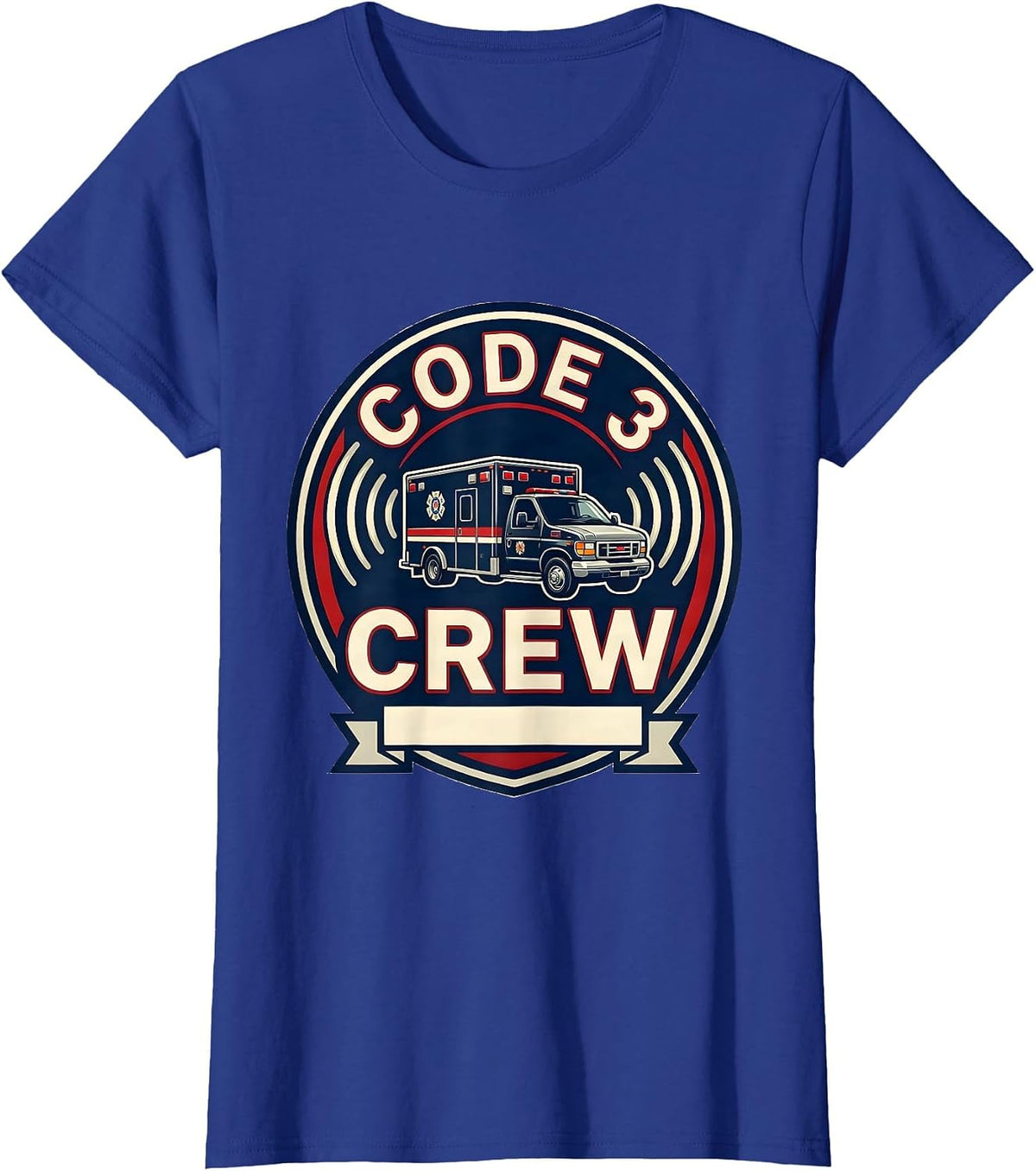 Women's Code 3 Crew EMS Paramedic EMT 911 Dispatcher Humor T-Shirt - Royal Blue