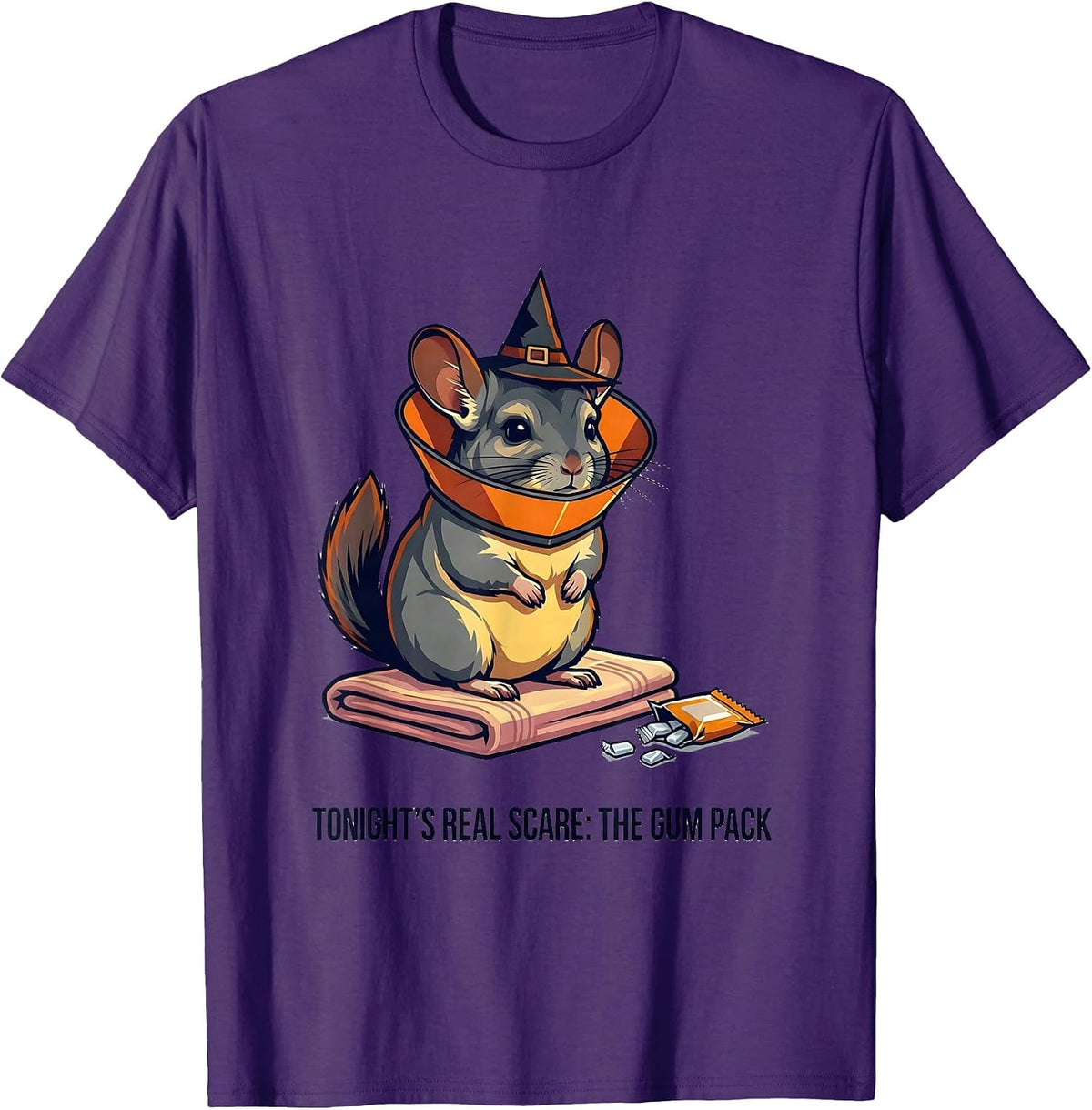 Tonight's Real Scare: The Gum Pack Funny Vet Tech Halloween T-Shirt - Purple