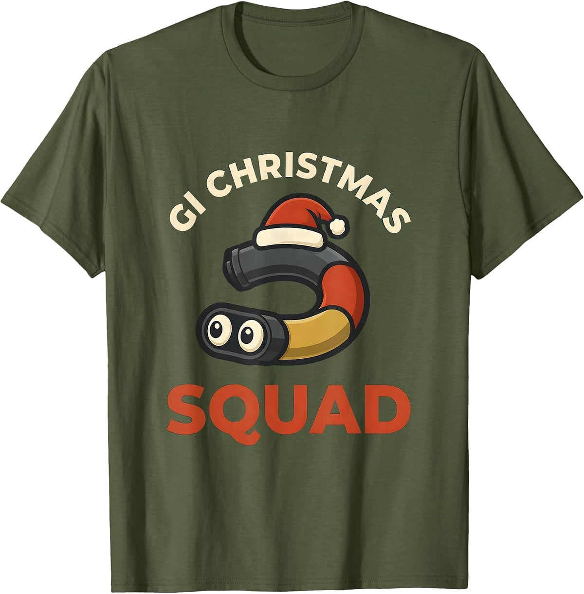 Men's GI Christmas Squad Gastroenterology Nurse Endoscopy Tech T-Shirt - Olive Green