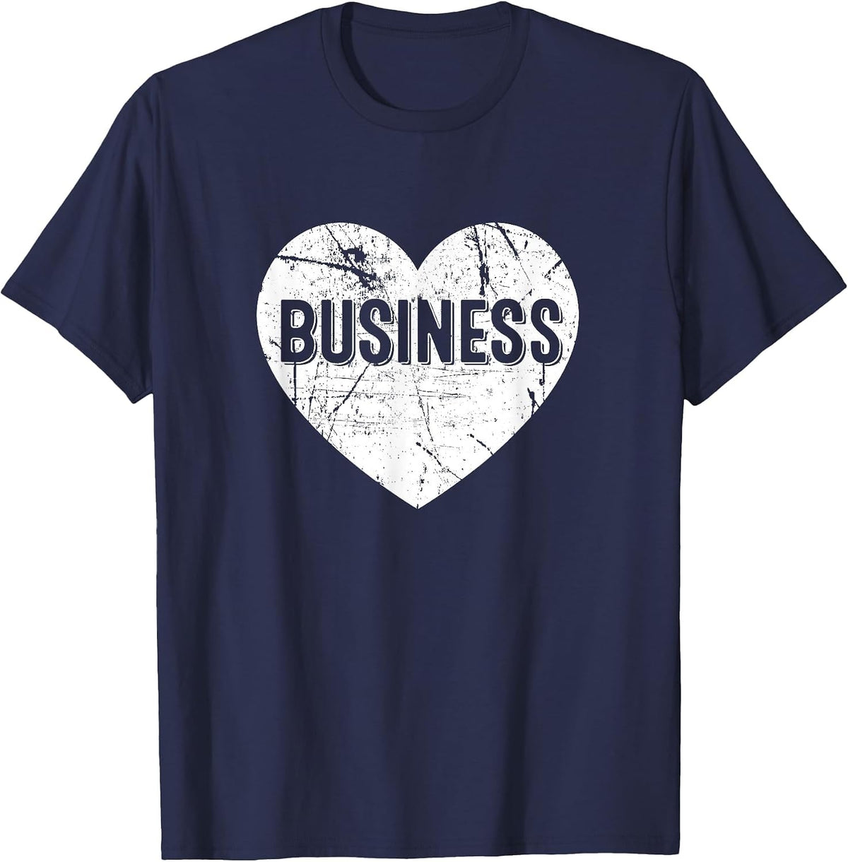 Heart Love to Teach Business Proud Teacher T-Shirt - Navy Blue