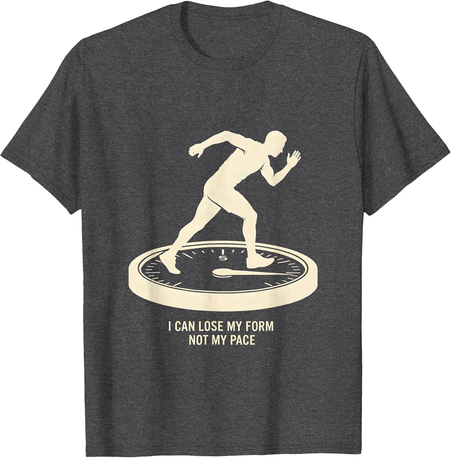 Men's I Can Lose My Form, Not My Pace Funny Runner Gift Running T-Shirt - Dark Heather Grey